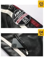 Nuevo traje de carreras de motos de los hombres, de cuero, de lana, delgado, chaqueta oscura, chaqueta de invierno para hombres, chaqueta de choque etiqueta - details 11