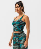 SHINBENE Sujetador Deportivo Largo de Cuello V para Mujer con Estampado de Camuflaje y Junto Incorporado para Yoga Fitness Workout Tamaño XS-XL - details 28