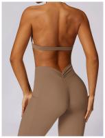 Sujetador Deportivo sin Costuras para Mujeres Encantador y Sexy Halter Bragas de Espalda Liberadas Lencería Sólida Top Femenino Belleza Espalda Inalámbrico Talla Única - details 22