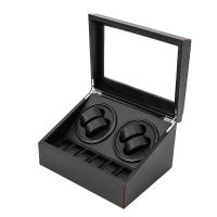 Caja enrolladora de reloj de rotación automática, estuche de almacenamiento de exhibición de reloj de fibra de carbono, negro, 4 + 6 - details 0