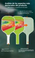 Paleta de pickleball de fibra de carbono con núcleo de polímero de alto rendimiento (10,3 milímetros) - details 5