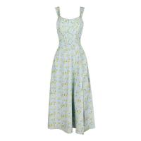 Suninheart-corsé de verano, recién llegado, vestido de vacaciones informal con estampado de wer y abertura azul, por debajo de la rodilla - details 4