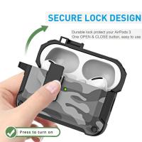 Funda con cierre de seguridad para Airpods Pro 2, accesorios de camuflaje con interruptor, cubierta a prueba de golpes para auriculares, 2023, 2022 - details 2