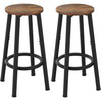 Juego de 2 Taburetes de Bar, Taburete de Encimera de Cocina con Reposapiés, Estilo Industrial, Adecuado para Cocina, Restaurante, Sala de Fiestas 30×30×64CM Marrón Vintage HBS512H - details 0
