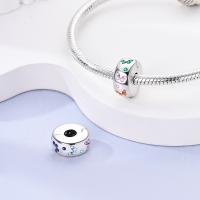 Cuentas colgantes de plata de ley 925, cuentas de Clip fijas de mariposa coloridas, pulsera Original para hacer joyas, regalo del Día de San Valentín - details 2