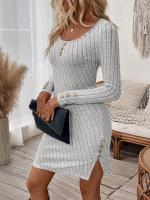 Vestidos de temperamento simple y elegante para mujeres con faldas cortas delgadas - details 3