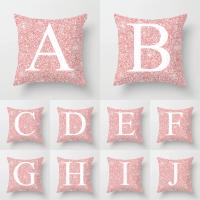Cojín de sofá rosa con letras ostentosas, almohada con respaldo central, 45x45cm - details 5