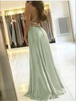Elegante Vestido de Playa Maxi de Satén Legenda Sexy con Cordones Vestido de Noche Ajustable para Damas de Honor - details 5