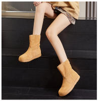 Nuevas botas apilables versátiles casuales botas cortas retro de fondo plano botas de mujer de terciopelo - details 17