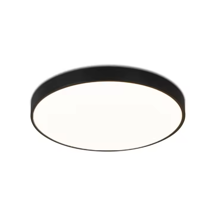 CBJKTX Deckenlampe LED Schlafzimmerlampe Schwarz Kellerlampe Badlampe 12W IP44 Küchenlampe Flurlampe Ø21cm - 1