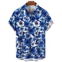Camisa de playa informal de manga corta para hombre, cuello de planta y vaca, ropa de vacaciones hawaiana, novedad de verano - details 2