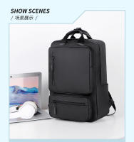 Mochila Computadora Hombres Negro Portátil Estilo Universitario Estudiante Mochila Escolar - details 5