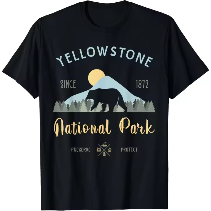Camiseta para hombre del Parque Nacional al aire libre Yellowstone National Park - 1