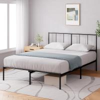 Cama 150x190 cm - Altura 36 cm con Almacenamiento Debajo de la Cama - Marco de la Cama de Plataforma de Metal - Negro - details 19