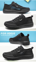 2023 Zapatos deportivos de moda de edición coreana Flyknit informales transpirables de encaje ligero de malla para hombres grandes - details 20