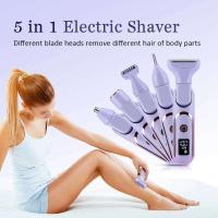 Depiladora multifuncional 5 en 1 para mujer, afeitadora para cara, nariz, pierna, axila, Bikini, recortadora de pelo, maquinilla de afeitar, resistente al agua, recarga USB - details 5