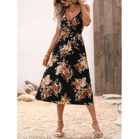 Vestido de tirantes con estampado de verano para mujer - details 3
