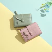 Cartera pequeña de cuero PU para mujer, monedero pequeño, bolso de mano, tarjetero, Color sólido, Delgado, Simple, nuevo - details 9