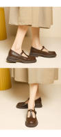 Nuevo Xiaoxiangfeng boca poco profunda T cinturón suela gruesa tacón medio zapatos pequeños de cuero casual zapatos de mujer - details 8