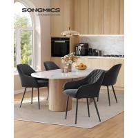 Silla de Comedor de Terciopelo Silla de Cocina con Respaldar Carga Máx. 120 kg Patas de Metal - details 1
