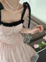 Vestido de Verano de Manga Suspendida Estilo Picante y Dulce de Hueso de Pescado Francés - details 9