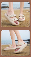 Sandalias de plataforma gruesa con hebilla ajustable para mujer, zapatos de playa, zapatillas de baño, toboganes de suela plana de EVA suave, talla grande 36-47 - details 15
