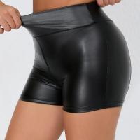 Leggings de cuero de cintura alta para mujer, pantalones cortos negros, correr, deportes, fiesta, leggings sexys para mujer - details 1