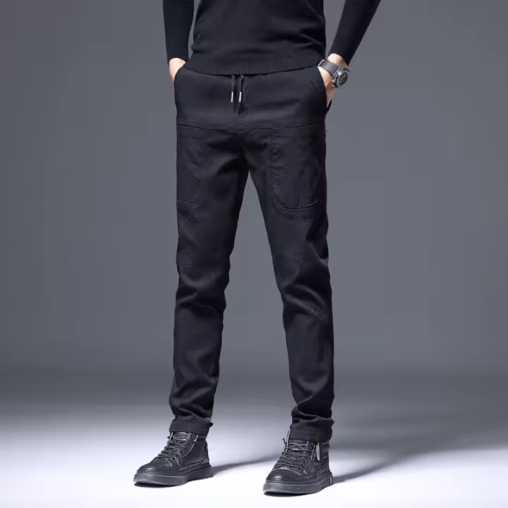 Pantalones de Pierna Recta Adelgazados y Elásticos para Hombres Ligeros de Negocios Versátiles para Negocios y Moda - 1