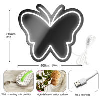 Luz de Espejo de Neón LED Alimentada por USB Decoración de Pared Regalo Ideal para Habitación de Novia y Niña Soporte de Maquillaje para Sala de Estar - details 2