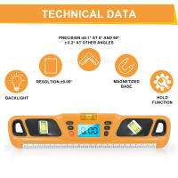 Inclinómetro Digital de nivel de espíritu, regla de escala Horizontal, transportador electrónico de pantalla LED, herramientas de medición de Base magnética - details 10