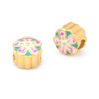 Pulseras de Brass Dorado Mate 4PCS Grande Agujero Abalorios para Hacer Joyas DIY - details 148