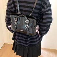 Bolsos de hombro con cinta de gama alta para ocio, mochila versátil de cuero PU con pajarita, bolsos de mano dulces de gran capacidad para mujeres y estudiantes - details 7