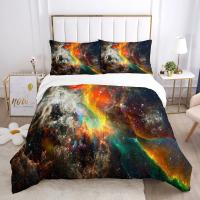 Juego de Ropa de Cama con Cubierta de Edredón 3D Universo Psicédelico con Cierre de Cremallera Comforter de Poliéster para Cama Doble Queen - details 13