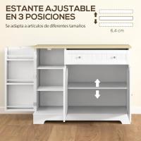Armario de Cocina con Estante de Puerta Almacenamiento Magnético Ajustable Blanco y Roble - details 4