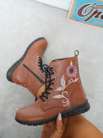 Botas cortas de cuero bordadas para mujer, zapatos planos al tobillo, deportivos, de mezclilla, estilo Chelsea, a la moda, invierno, 2023 - details 20