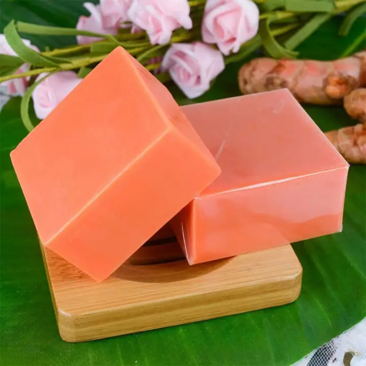 Jabón de Turmeric Hecho a Mano Limpieza Corporal Ligera, Iluminación para Underarmas, Cuidado de Piel Suave Conjunto de Jabón para Belleza - 1
