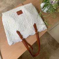 Bolso de hombro de encaje ahuecado de gran capacidad, bolso de mano de ganchillo con flores, bolsos ligeros tejidos con flores para mujer - details 4