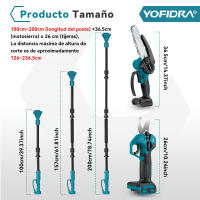 YOFIDRA-motosierra eléctrica telescópica sin escobillas, podadora escalable 3 en 1, tijeras de corte, herramienta de jardín para pasadores de batería Makita - details 3