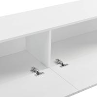 Mueble de TV de pared Evaton de 140 x 33 x 30 cm, mesa de centro flotante, consola de pared blanca de alto brillo. - details 20