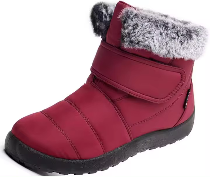 Botas de nieve para mujer, botas de invierno para zapatos cálidos, botas de nieve cálidas con forro de piel para mujer, botas de nieve tobilleras antideslizantes impermeables - 1