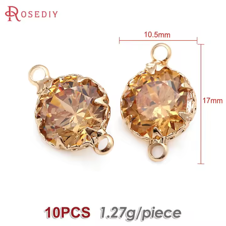 Colgante de Zirconia de Bronce Dorado 18K Joyería de Moda DIY con Diamantes Falsos - 1