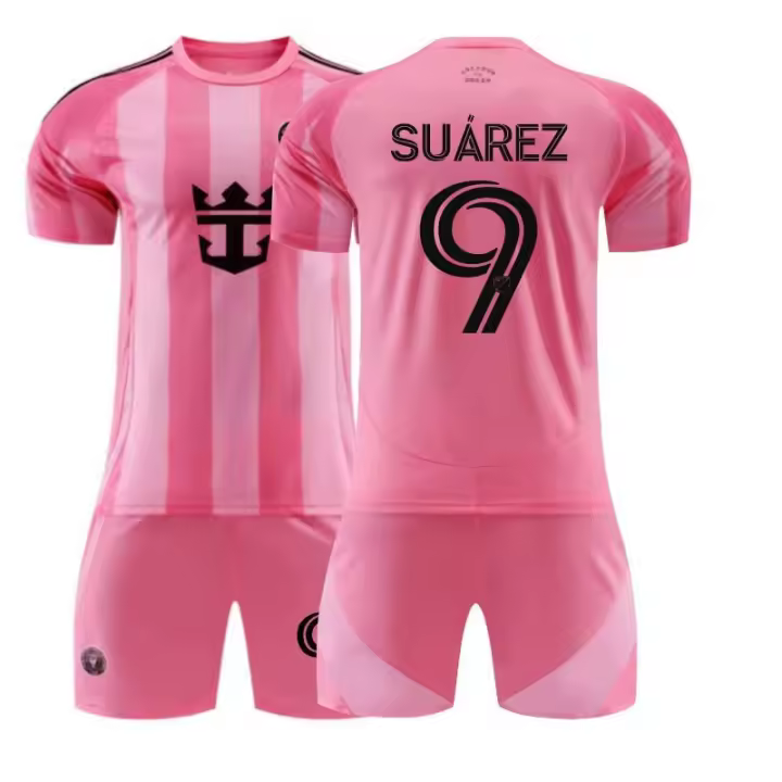 bambino2526 Miami Home Jersey Traje de fútbol rosa No. Camiseta transfronteriza 10 Messi 23 Beckham - 1