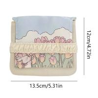Mini neceser de gran capacidad, bolsa de almacenaje de pañuelos sanitarios de Color caramelo de oso, bolsa de artículos pequeños, bolsa de maquillaje, monedero de flores - details 1