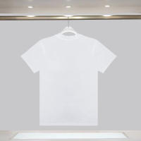 Camiseta Deportiva de Algodón Puro para Hombres Cuello Redondo, Estampado de Logotipo Delantero, Estilo Básico Casual para el Verano - details 1