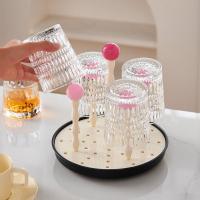 Estante de secado giratorio creativo, secador de limpieza de botellas desmontable de plástico, mango central, soporte de almacenamiento de taza inferior giratorio - details 15