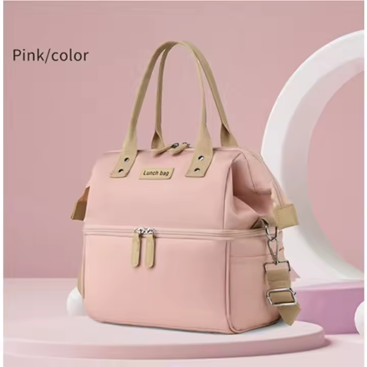 Bolsa de aislamiento térmico de doble capa Bolsa de picnic al aire libre Bolso impermeable portátil Bolsa de almuerzo de mantenimiento fresco con un solo hombro - 1