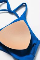 Anfilia-sujetadores deportivos para mujer, Tops lisos con cuello Halter, alta elasticidad, con relleno extraíble, para gimnasio, entrecruzado, con tiras en la espalda, para Yoga y correr - details 4