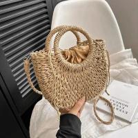 Bolso de playa de media luna de vid de hierba tejido a mano, bolso de hombro hueco de verano para mujer de gran capacidad - details 23