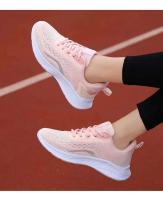Zapatillas de correr transpirables y ligeras con tejido volador para mujer, cómodas zapatillas informales, suela gruesa plana - details 3