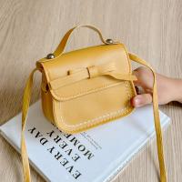 Dulce bolso de hombro con lazo de cuero PU, bolso cruzado con lazo de Color sólido, monedero, cartera, Bolso pequeño para niños, ropa de calle - details 3